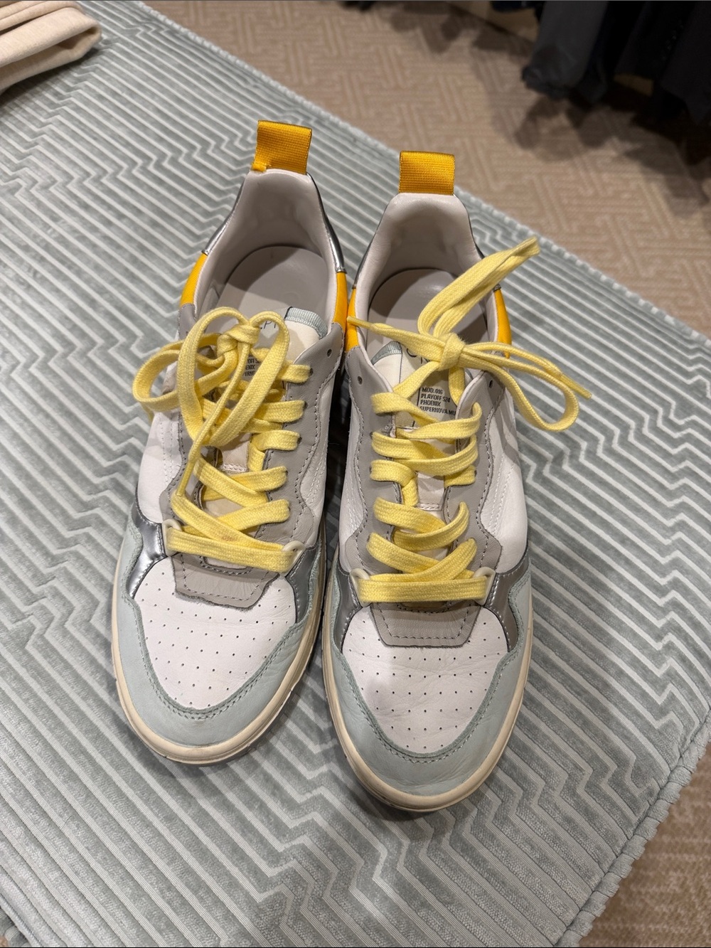 Oncept White and Yellow Athletic Sneakers